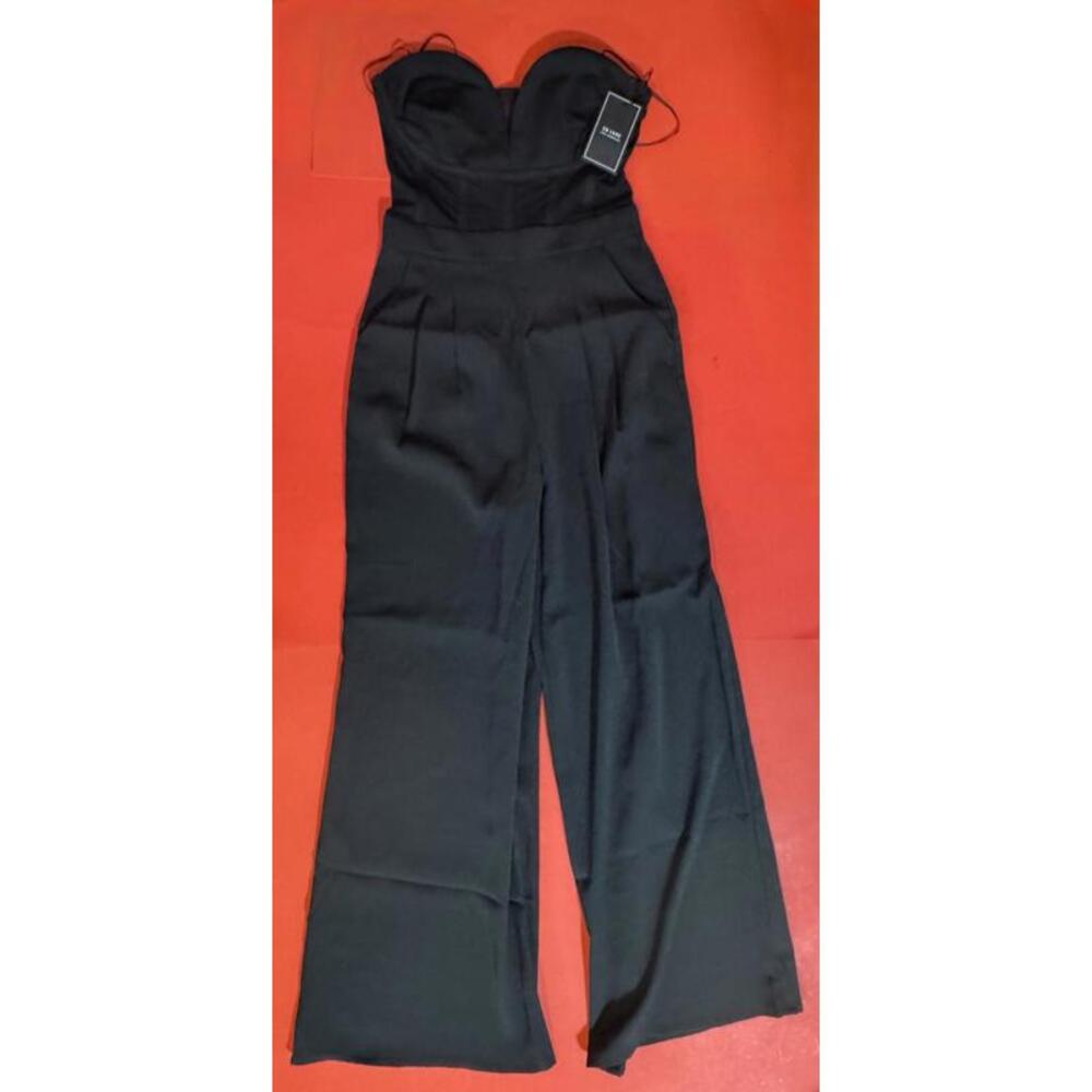 EB Luxe Spaghetti Strap Wide Leg Black Jumpsuit Women's Small NEW